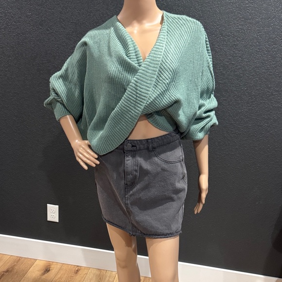Takara Sage Green Wrap Front Sweater | Size Small - Picture 7 of 7